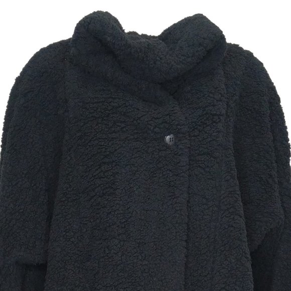 COZY Sherpa/Teddy Shawl Collar Button Coat - Picture 6 of 11